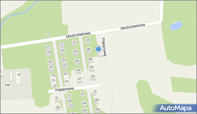 Wiązowna, Modrzewiowa, 28d, mapa Wiązowna
