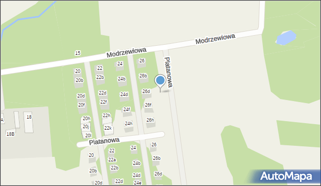 Wiązowna, Modrzewiowa, 28e, mapa Wiązowna