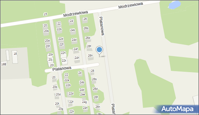 Wiązowna, Modrzewiowa, 28j, mapa Wiązowna