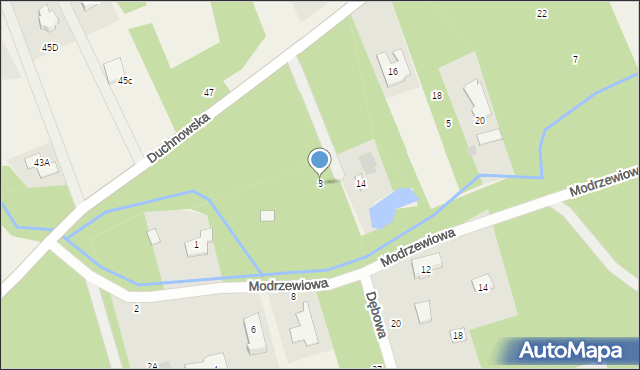 Wiązowna, Modrzewiowa, 3, mapa Wiązowna