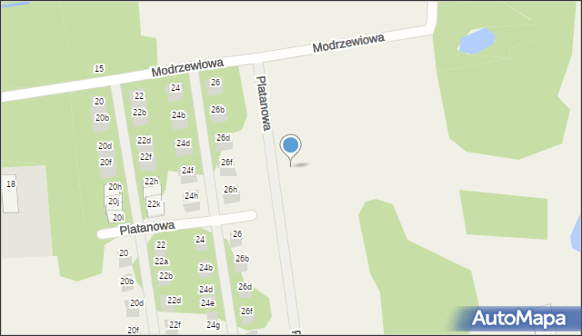 Wiązowna, Modrzewiowa, 30g, mapa Wiązowna