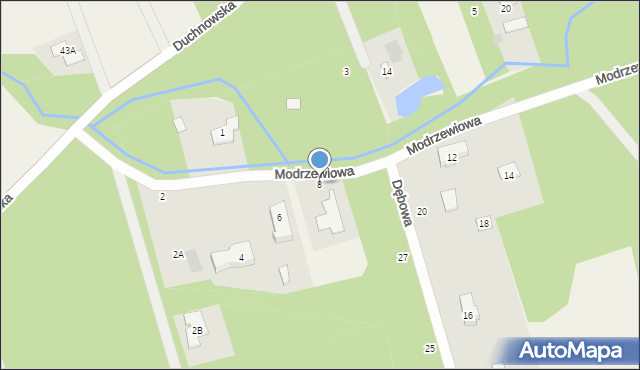 Wiązowna, Modrzewiowa, 8, mapa Wiązowna