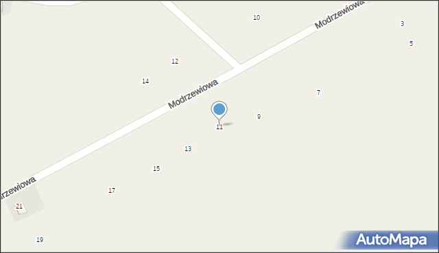 Więckowice, Modrzewiowa, 11, mapa Więckowice