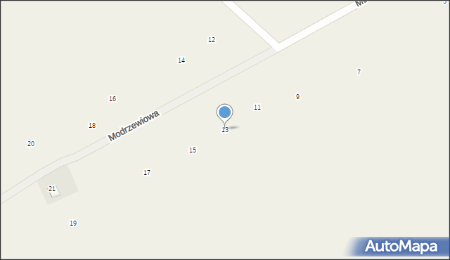 Więckowice, Modrzewiowa, 13, mapa Więckowice