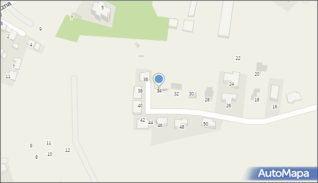 Więckowice, Modrzewiowa, 34, mapa Więckowice