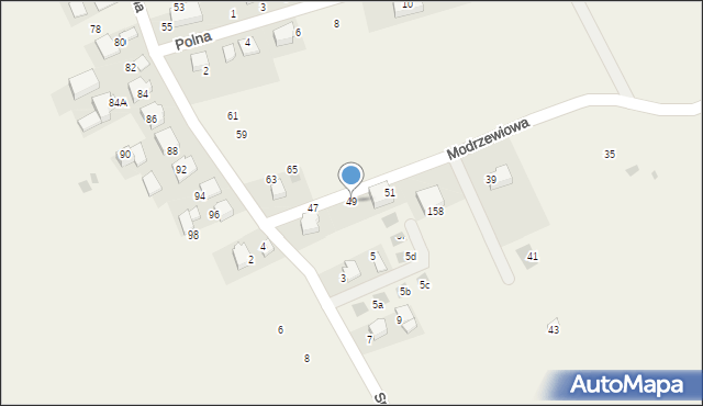 Więckowice, Modrzewiowa, 49, mapa Więckowice