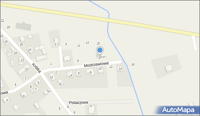 Więckowice, Modrzewiowa, 17, mapa Więckowice