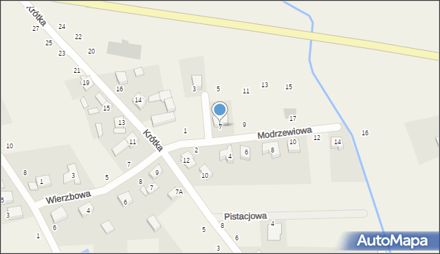 Więckowice, Modrzewiowa, 7, mapa Więckowice