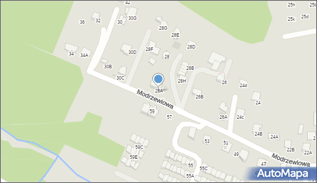 Wieliczka, Modrzewiowa, 28A, mapa Wieliczka