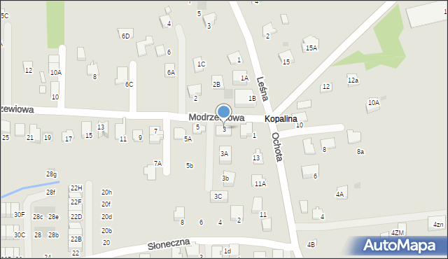 Wieliczka, Modrzewiowa, 3, mapa Wieliczka