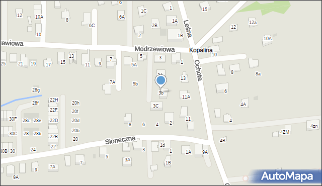 Wieliczka, Modrzewiowa, 3b, mapa Wieliczka