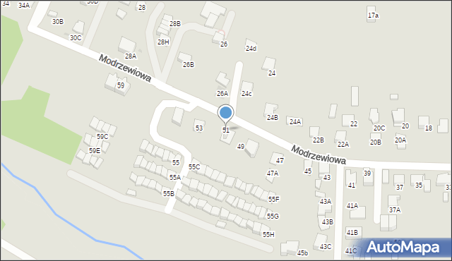Wieliczka, Modrzewiowa, 51, mapa Wieliczka