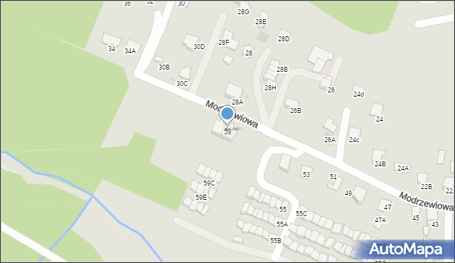 Wieliczka, Modrzewiowa, 59, mapa Wieliczka