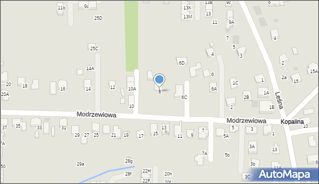 Wieliczka, Modrzewiowa, 8, mapa Wieliczka