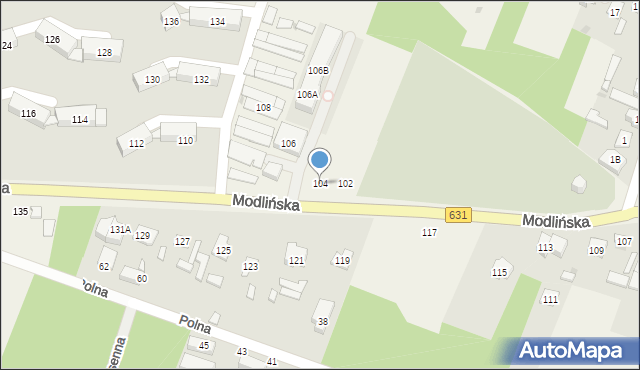 Wieliszew, Modlińska, 104, mapa Wieliszew