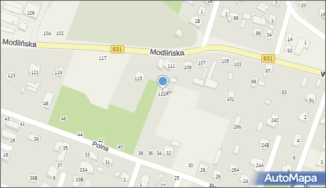 Wieliszew, Modlińska, 111A, mapa Wieliszew