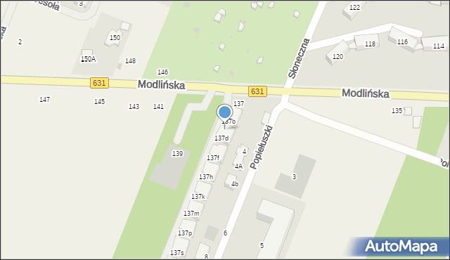 Wieliszew, Modlińska, 137c, mapa Wieliszew