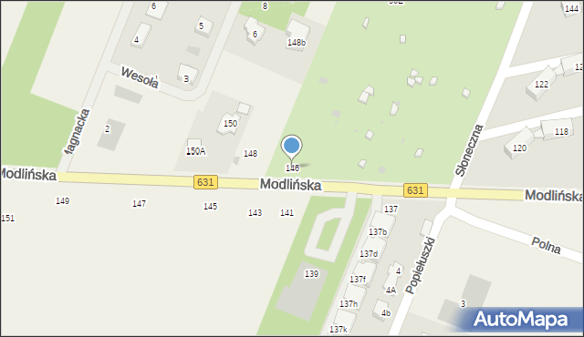 Wieliszew, Modlińska, 146, mapa Wieliszew