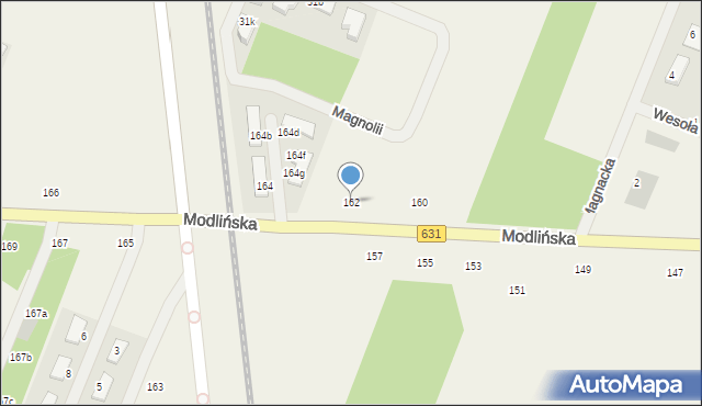 Wieliszew, Modlińska, 162, mapa Wieliszew