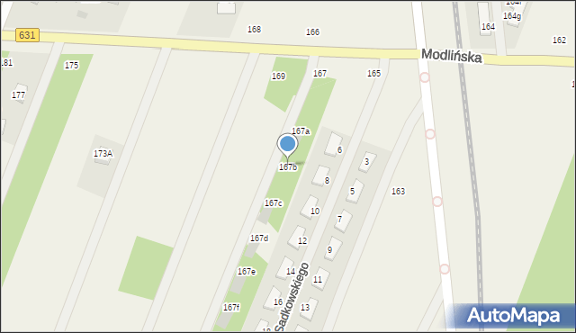 Wieliszew, Modlińska, 167b, mapa Wieliszew