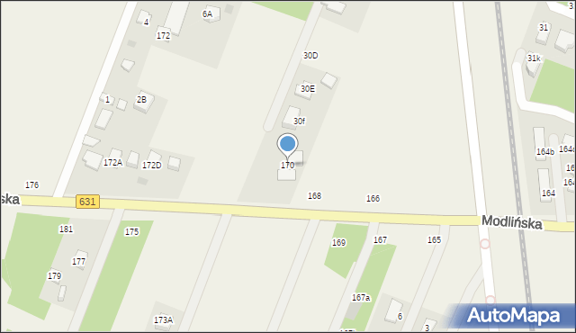 Wieliszew, Modlińska, 170, mapa Wieliszew