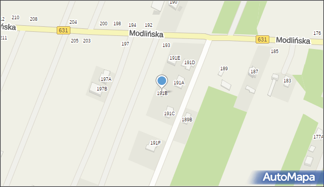 Wieliszew, Modlińska, 191B, mapa Wieliszew