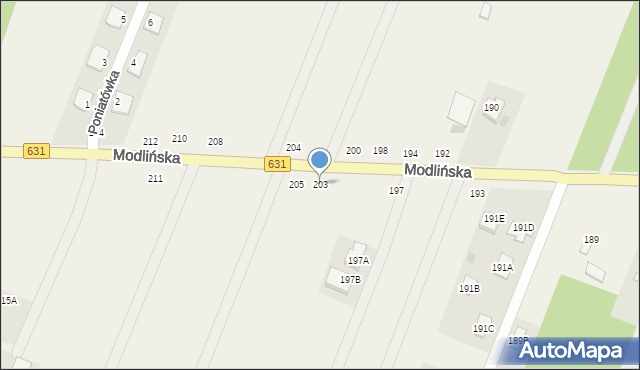 Wieliszew, Modlińska, 203, mapa Wieliszew