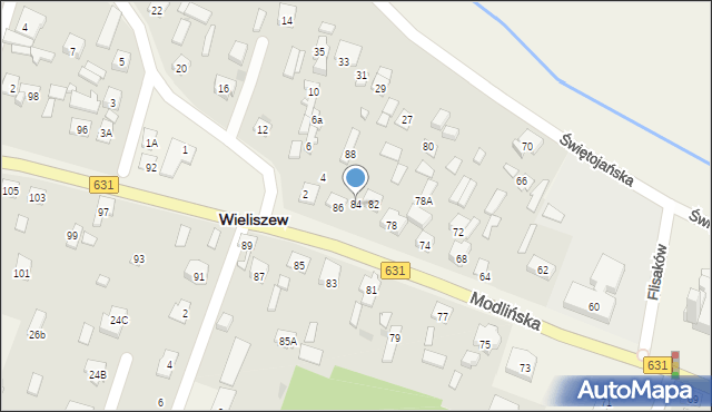 Wieliszew, Modlińska, 84, mapa Wieliszew