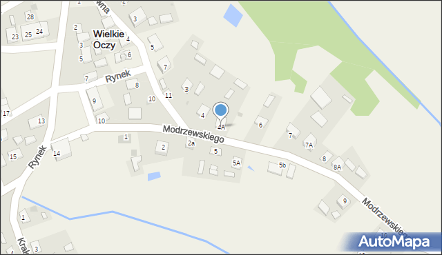 Wielkie Oczy, Modrzewskiego, 4A, mapa Wielkie Oczy