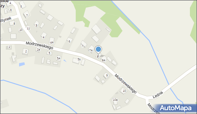 Wielkie Oczy, Modrzewskiego, 8B, mapa Wielkie Oczy