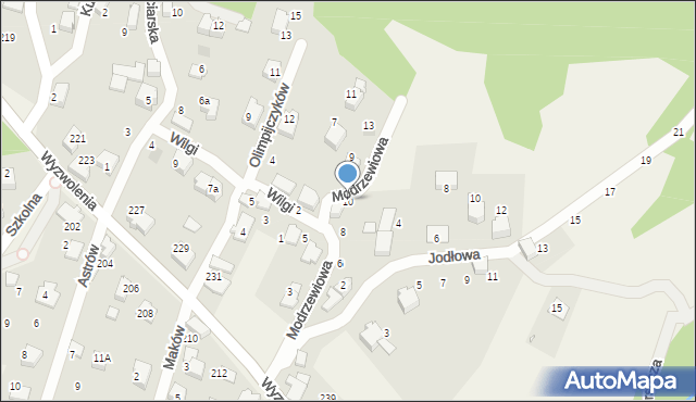 Wilkowice, Modrzewiowa, 10, mapa Wilkowice