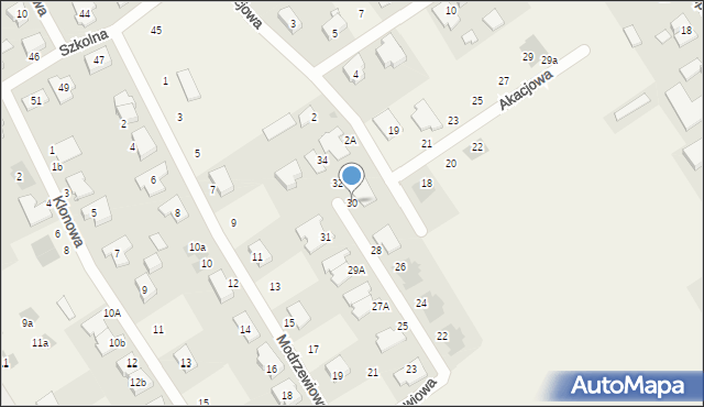 Wilkowice, Modrzewiowa, 30, mapa Wilkowice