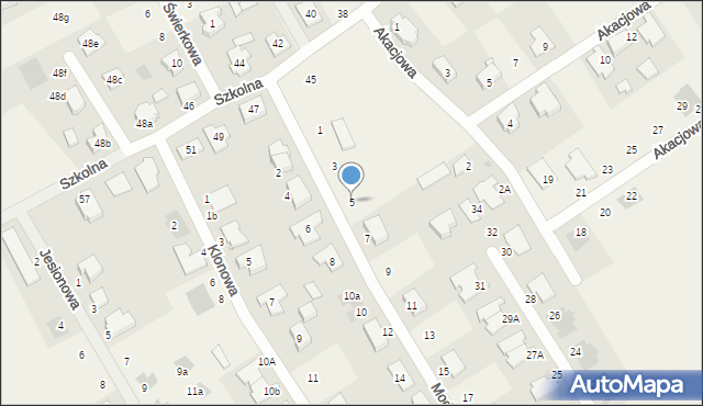 Wilkowice, Modrzewiowa, 5, mapa Wilkowice