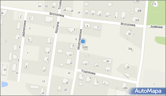 Wioska, Modrzewiowa, 3, mapa Wioska