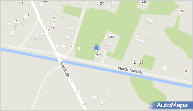 Włocławek, Modzerowska, 11, mapa Włocławka