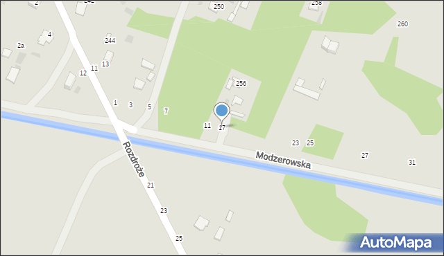 Włocławek, Modzerowska, 17, mapa Włocławka