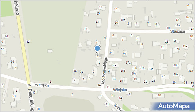 Włodawa, Modrzewskiego, 3, mapa Włodawa