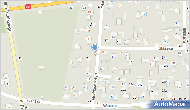 Włodawa, Modrzewskiego, 9, mapa Włodawa