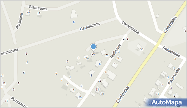 Włodawa, Morelowa, 10, mapa Włodawa