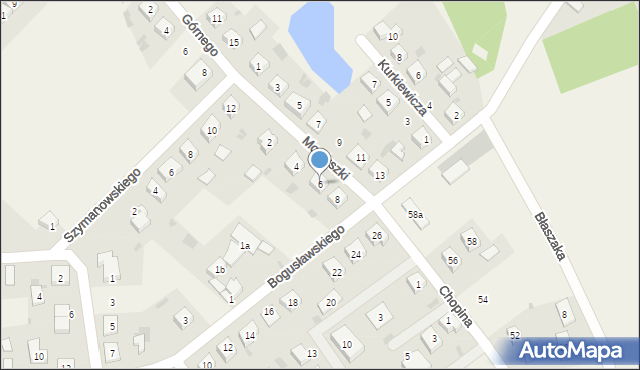 Włoszakowice, Moniuszki Stanisława, 6, mapa Włoszakowice