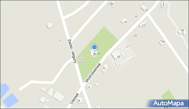 Wodzisław Śląski, Modrzewiowa, 20, mapa Wodzisławia Śląskiego