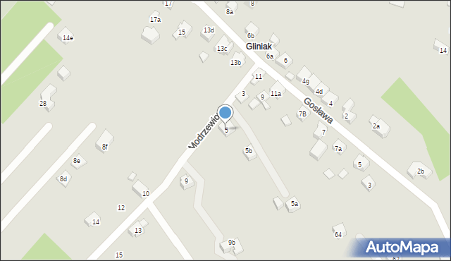 Wodzisław Śląski, Modrzewiowa, 5, mapa Wodzisławia Śląskiego