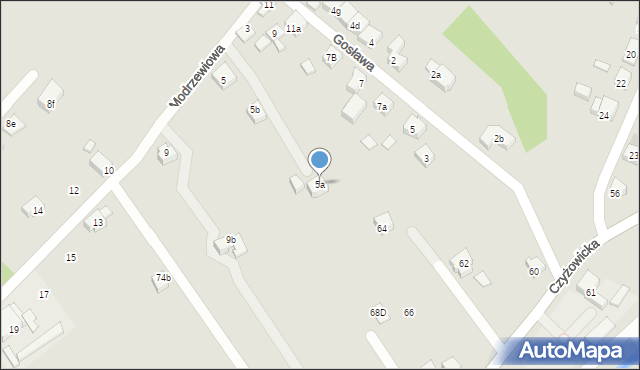Wodzisław Śląski, Modrzewiowa, 5a, mapa Wodzisławia Śląskiego