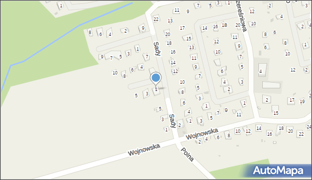 Wojnówko, Morelowa, 1, mapa Wojnówko