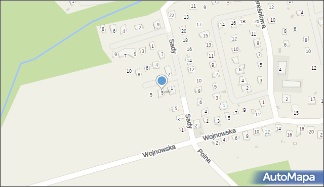 Wojnówko, Morelowa, 3, mapa Wojnówko