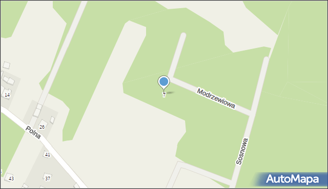 Wojtal, Modrzewiowa, 7, mapa Wojtal
