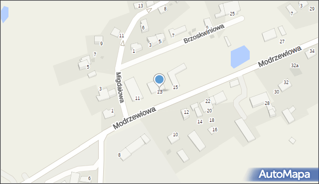 Wójtowo, Modrzewiowa, 13, mapa Wójtowo