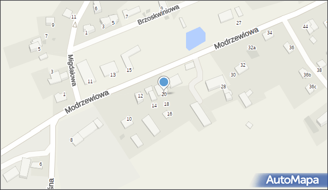 Wójtowo, Modrzewiowa, 20, mapa Wójtowo