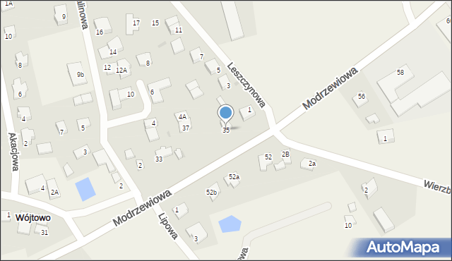 Wójtowo, Modrzewiowa, 35, mapa Wójtowo