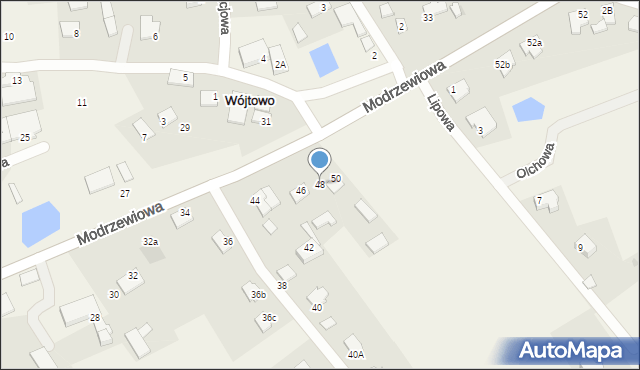 Wójtowo, Modrzewiowa, 48, mapa Wójtowo